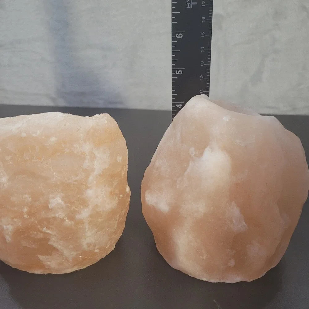 Himalayan Pink Salt Candle Holders Set of 3 Tea Light Crystal Natural Decor